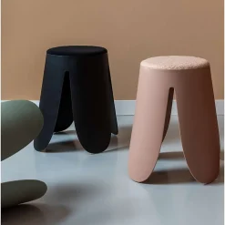 Lot de 3 tabourets Keystone avec assise en peluche