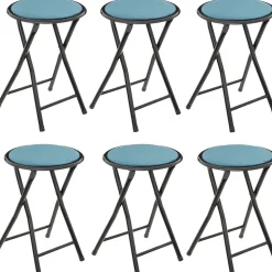 Lot de 6 Tabourets pliants avec effet velours