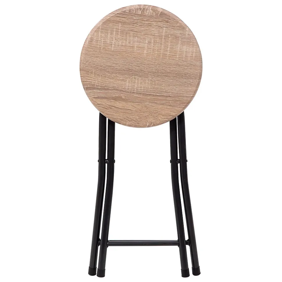 Lot de 2 Tabourets pliants en métal et MDF