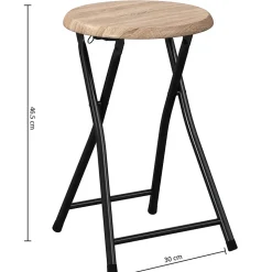 Lot de 2 Tabourets pliants en métal et MDF