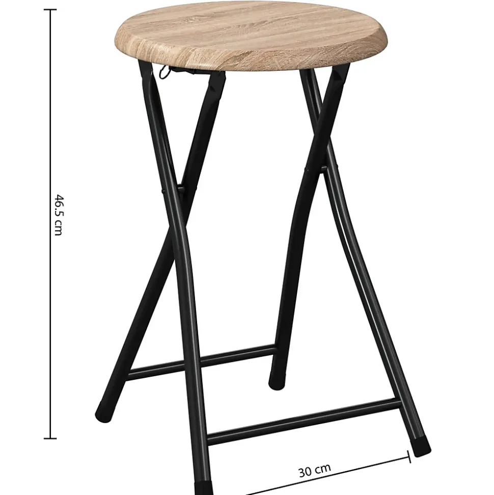 Lot de 2 Tabourets pliants en métal et MDF