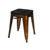 Lot de 4 tabourets vintage Liv H46 cm - Métal doré