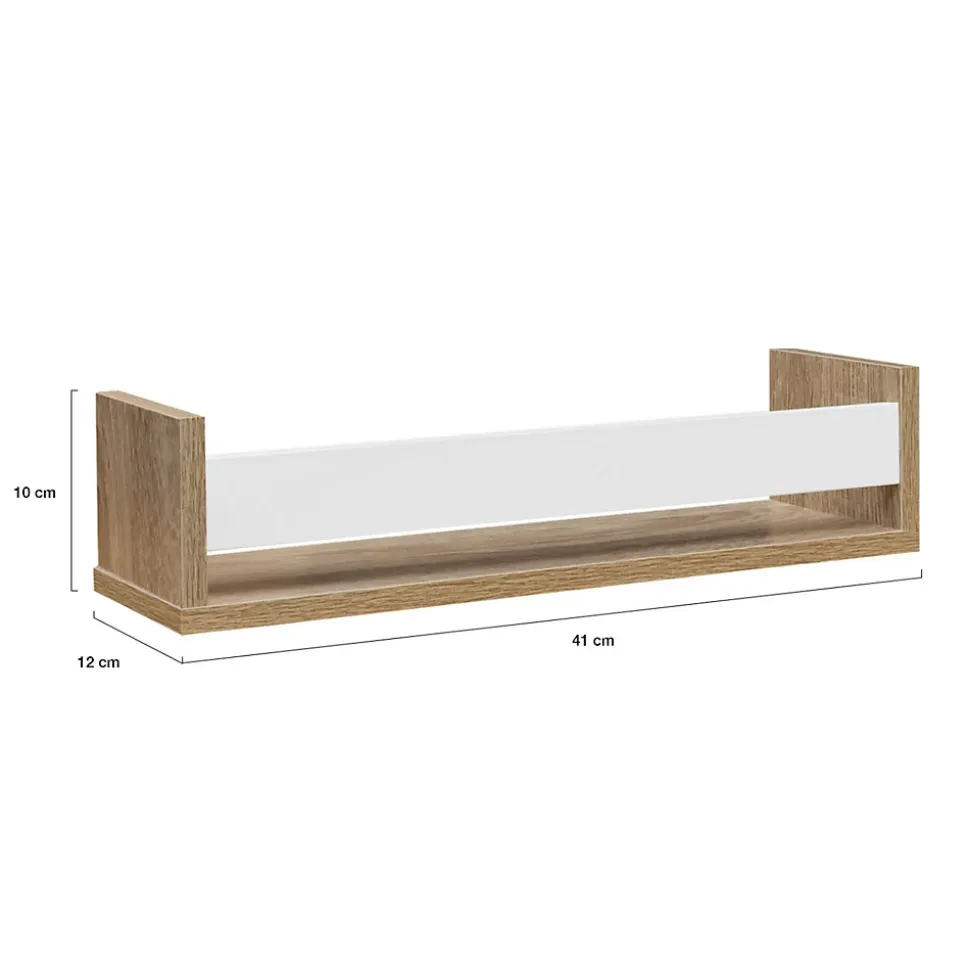 Lot de 3 étagères à épices murales JULES façon hêtre et blanc