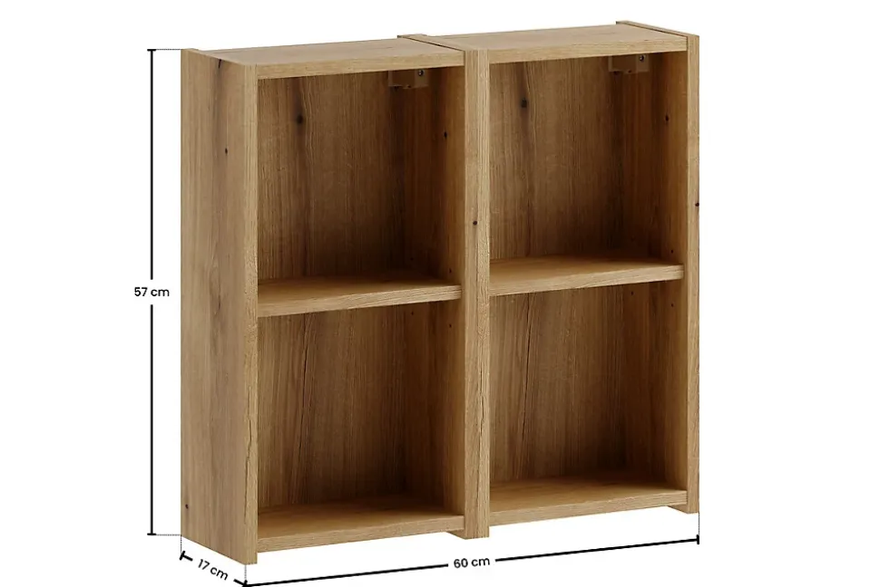 Lot de 2 étagères cube suspendues 60 x 57 cm NOVA chêne Coast Evoke