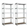 Lot de 2 étagères de rayonnage modulables en métal, 5 étages, 175kg/par étagère