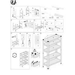 Lot de 2 étagères de rayonnage modulables en métal, 5 étages, 175kg/par étagère