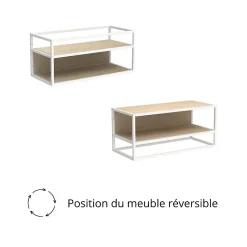 Lot de 2 étagères MALYA penderies murales bois et métal blanc
