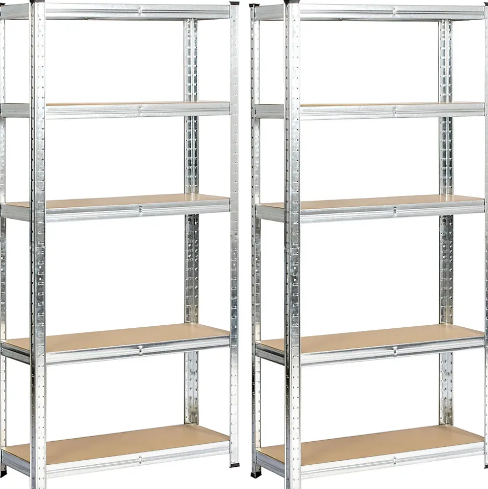 Lot de 2 étagères modulables 70 cm acier galvanisé charge maximale 875kg - L70xP30xH154 cm