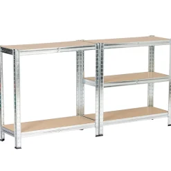 Lot de 2 étagères modulables 70 cm acier galvanisé charge maximale 875kg - L70xP30xH154 cm