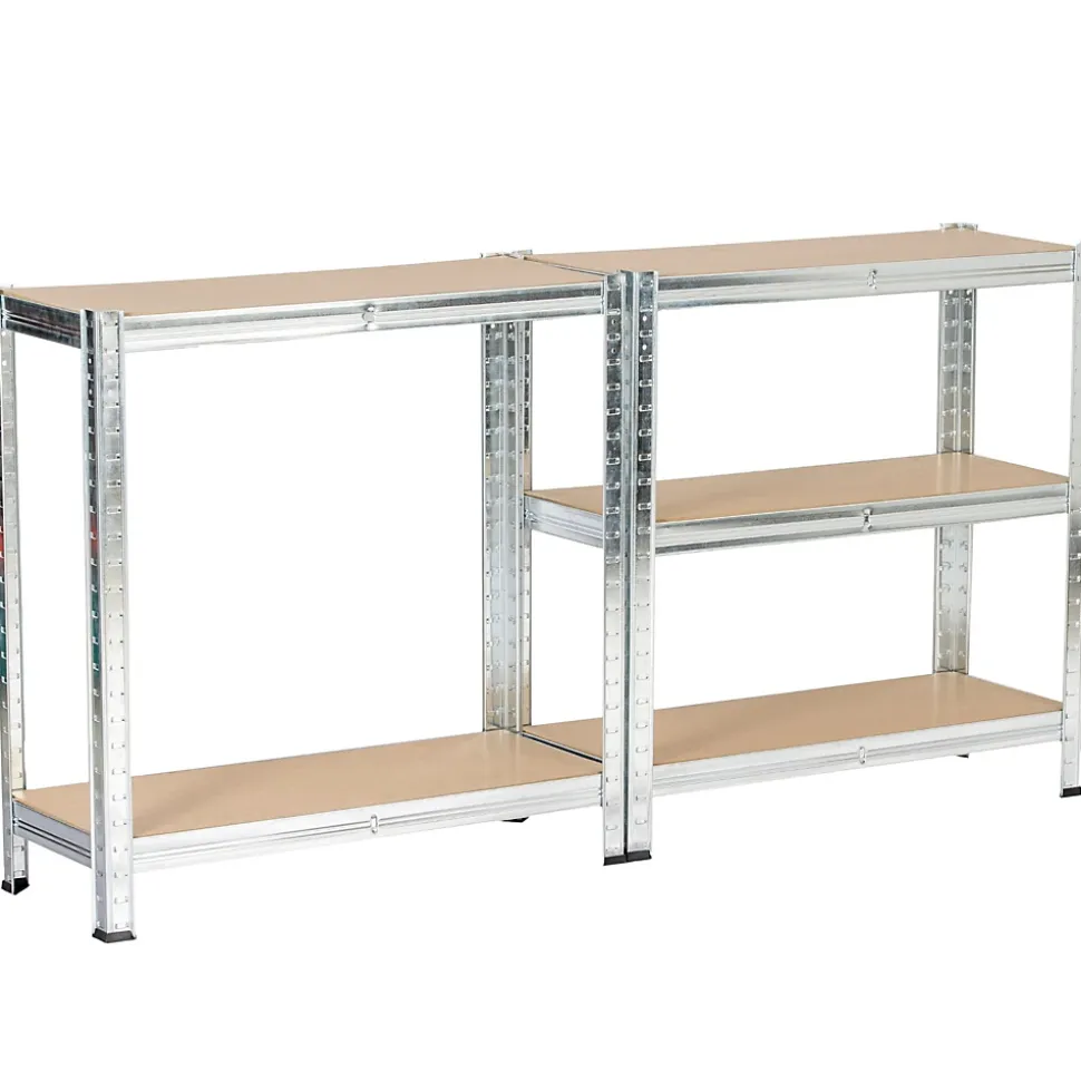 Lot de 2 étagères modulables 70 cm acier galvanisé charge maximale 875kg - L70xP30xH154 cm