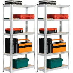 Lot de 2 étagères modulables 70 cm acier galvanisé charge maximale 875kg - L70xP30xH154 cm