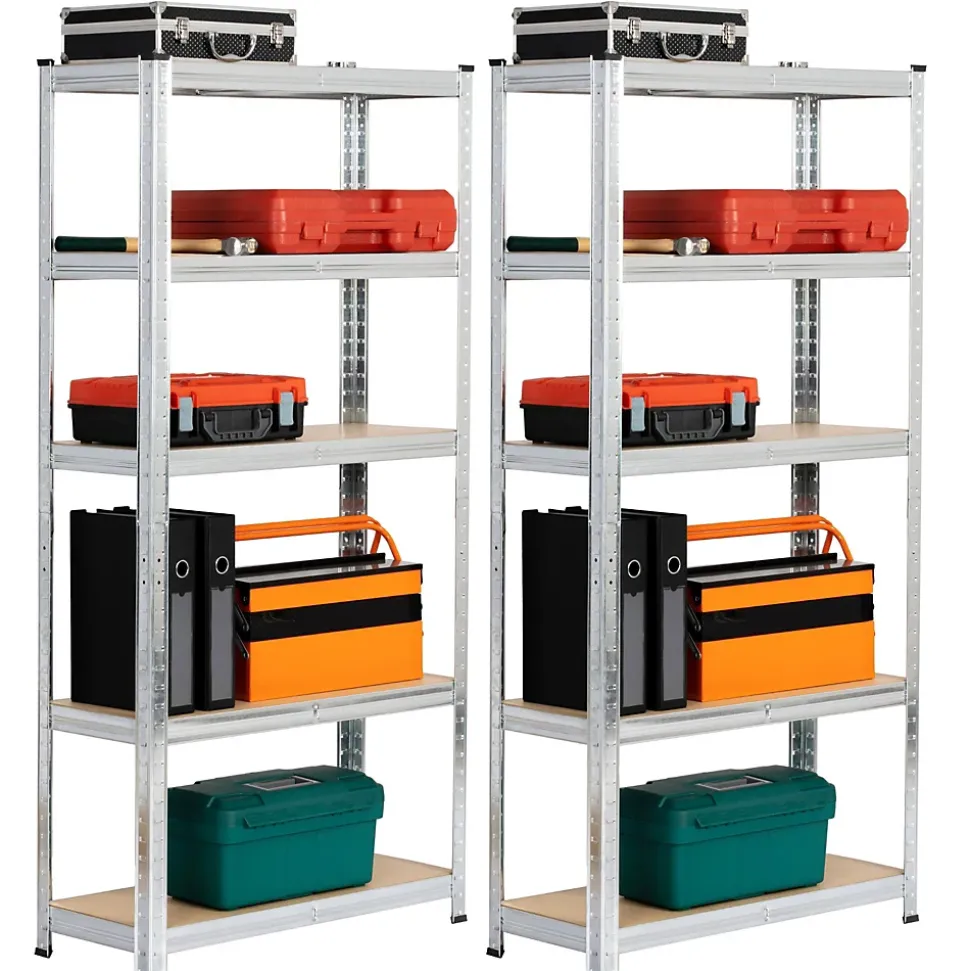 Lot de 2 étagères modulables 70 cm acier galvanisé charge maximale 875kg - L70xP30xH154 cm