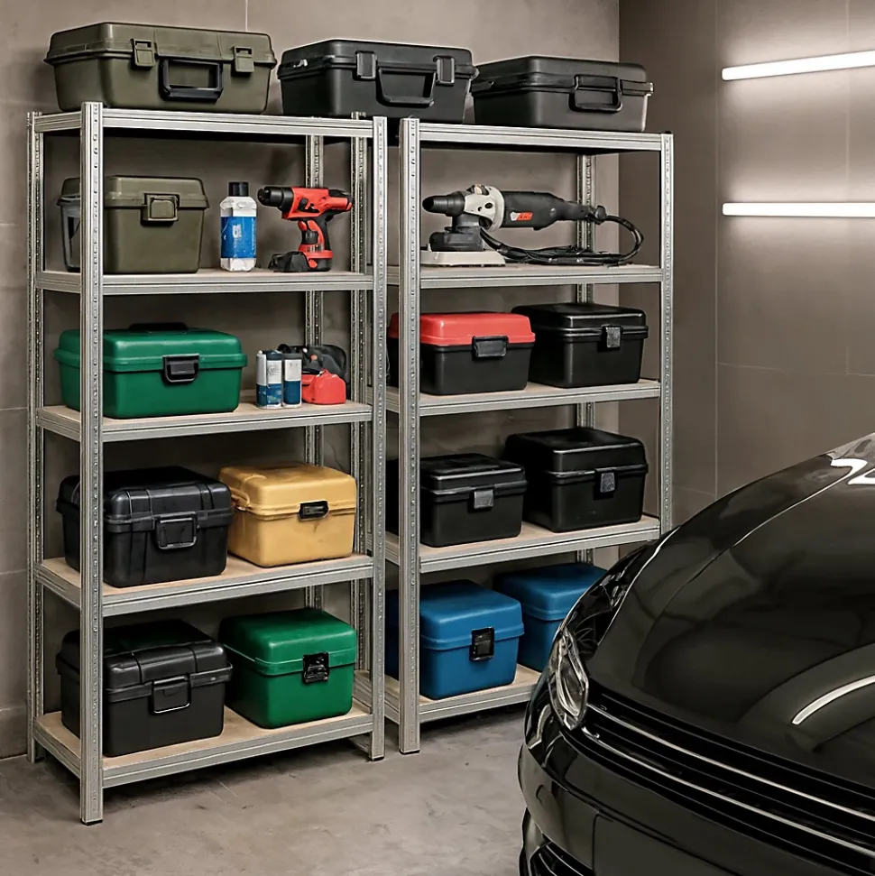 Lot de 2 étagères modulables 70 cm acier galvanisé charge maximale 875kg - L70xP30xH154 cm