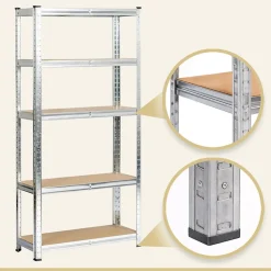 Lot de 2 étagères modulables 70 cm acier galvanisé charge maximale 875kg - L70xP30xH154 cm