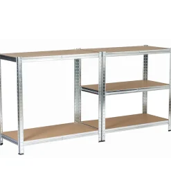 Lot de 2 étagères modulables 90 cm acier galvanisé charge maximale 875kg - L90xP40xH180 cm