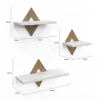 Lot de 3 étagères murales IRIS façon hêtre et blanc