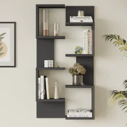 Lot de 2 étagères murales Omn 93 x 24 x 15 cm anthracite en.casa