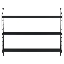 Lot de 4 étagères murales Strängnäs acier 50 x 60 x 15 cm noir en.casa