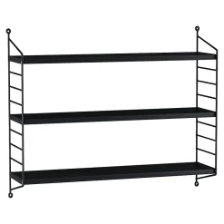 Lot de 4 étagères murales Strängnäs acier 50 x 60 x 15 cm noir en.casa