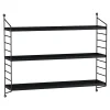 Lot de 3 étagères murales Strängnäs acier 50 x 60 x 15 cm noir en.casa