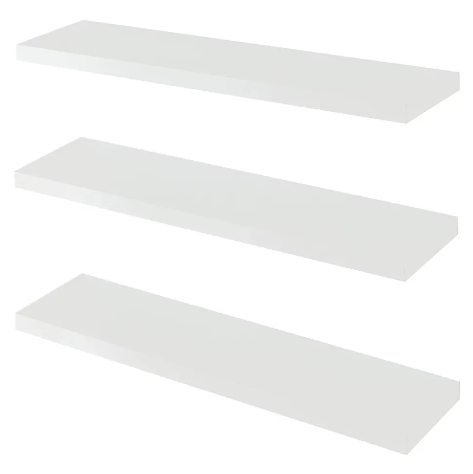 Lot de 3 étagères murales Stranda 80 x 20 x 4 cm blanc en.casa