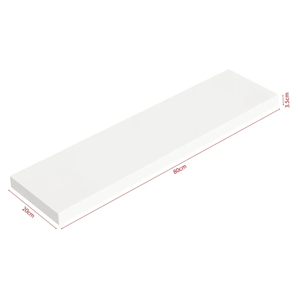 Lot de 3 étagères murales Stranda 80 x 20 x 4 cm blanc en.casa