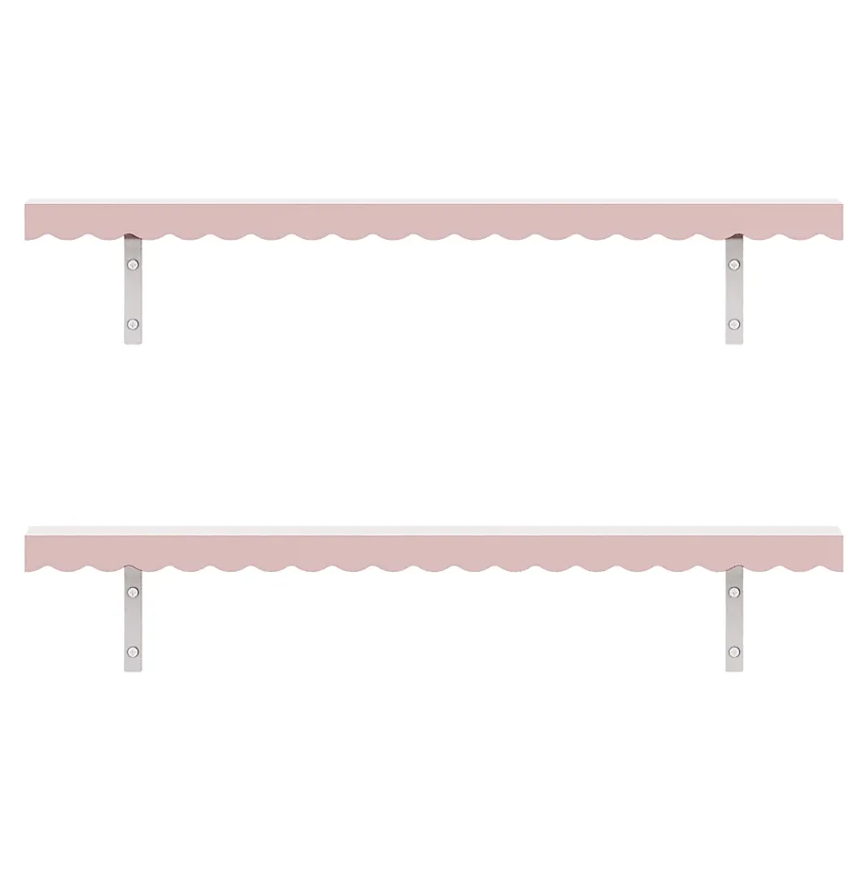 Lot de 2 étagères murales Vestnes 80 x 17 x 4 cm rose en.casa