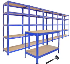 Lot de 5 T-Rax 75 cm & Etabli de Travail Q-Rax Bleus