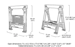 Lot de 2 tréteaux ajustables Lumberjack pour bricolage - KETER