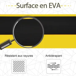 Lot de 2 tréteaux pliables telescopiques poignée transport dim. 100L x 49l x 62-89,5H cm surface antidérapante métal noir jaune