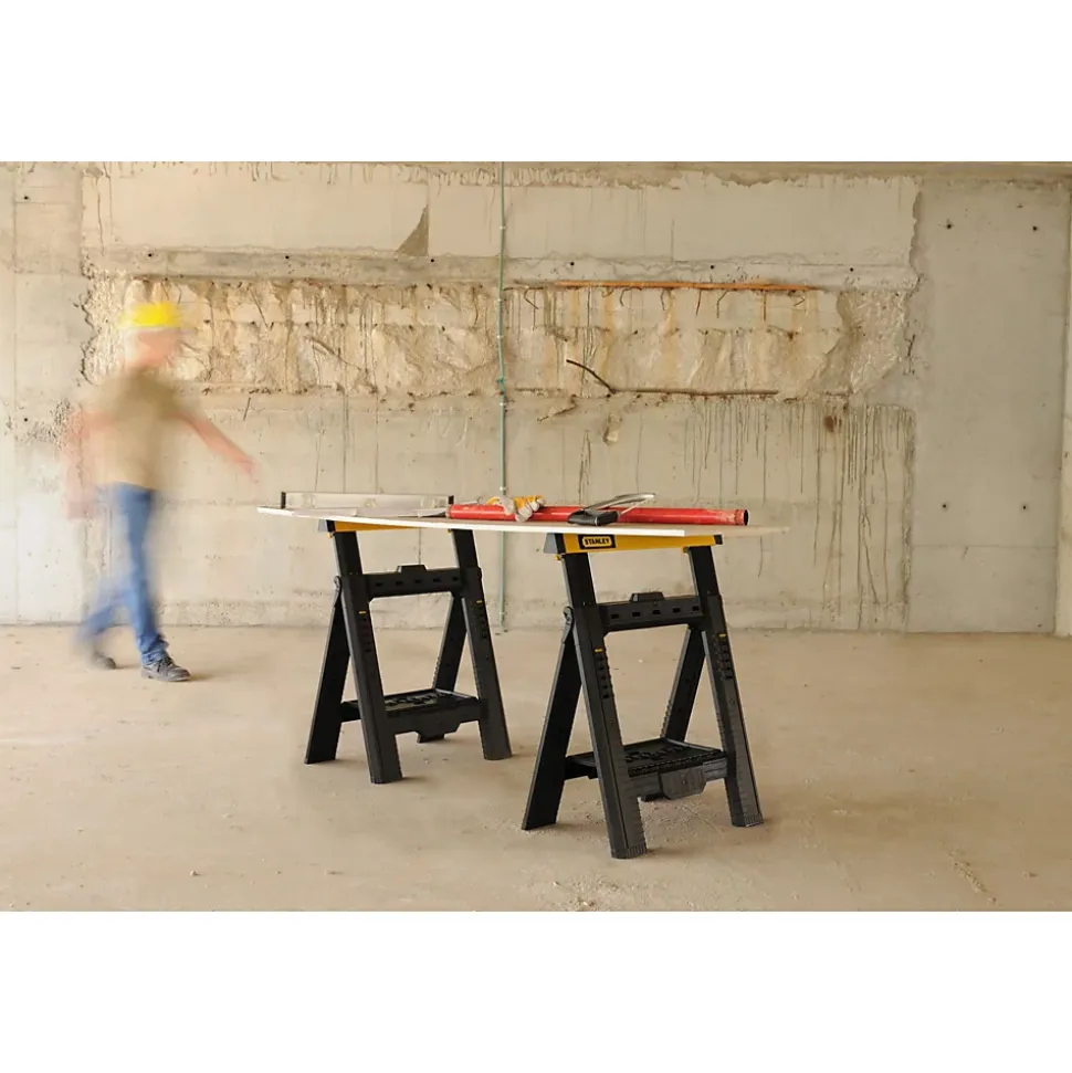 Lot de 2 tréteaux pliables télescopiques charge max. 450 kg STANLEY