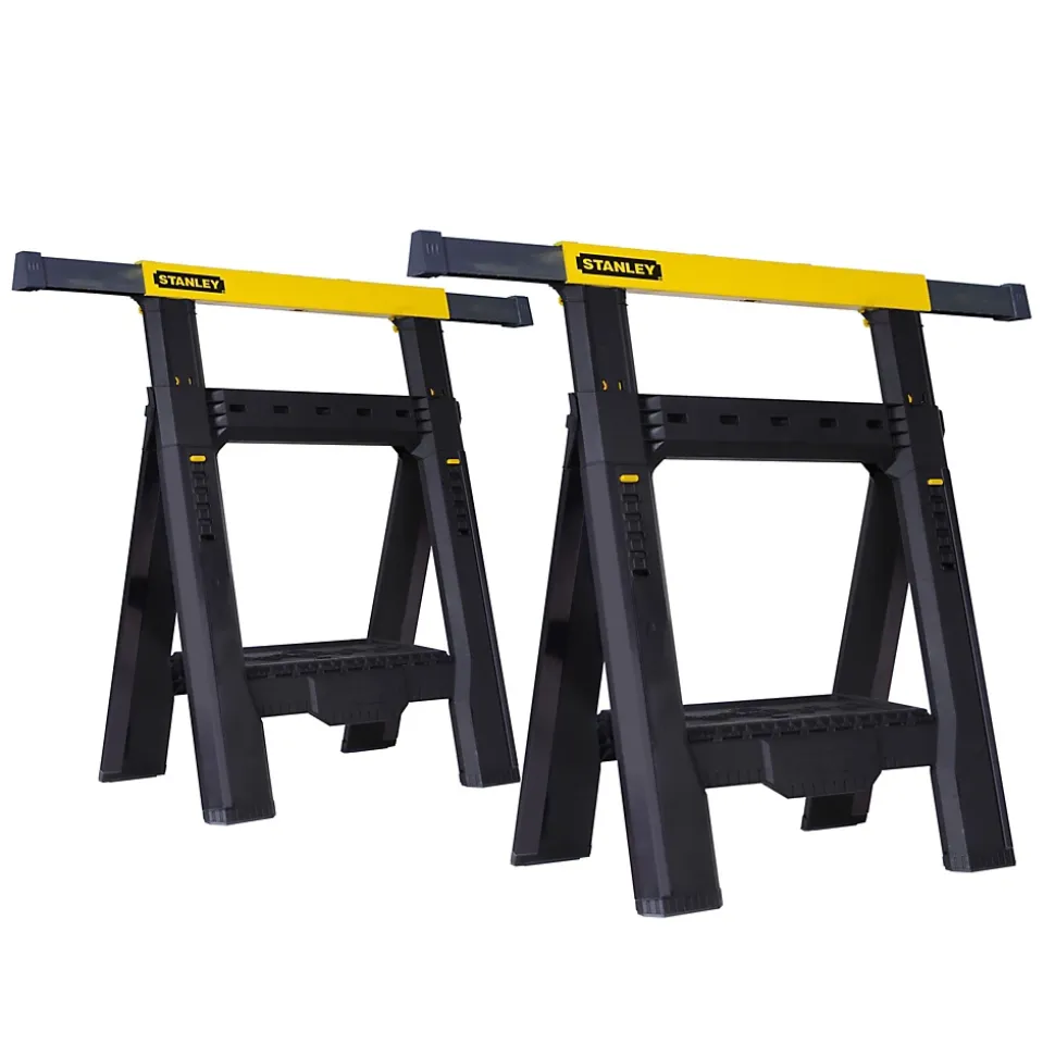 Lot de 2 tréteaux pliables télescopiques charge max. 450 kg STANLEY