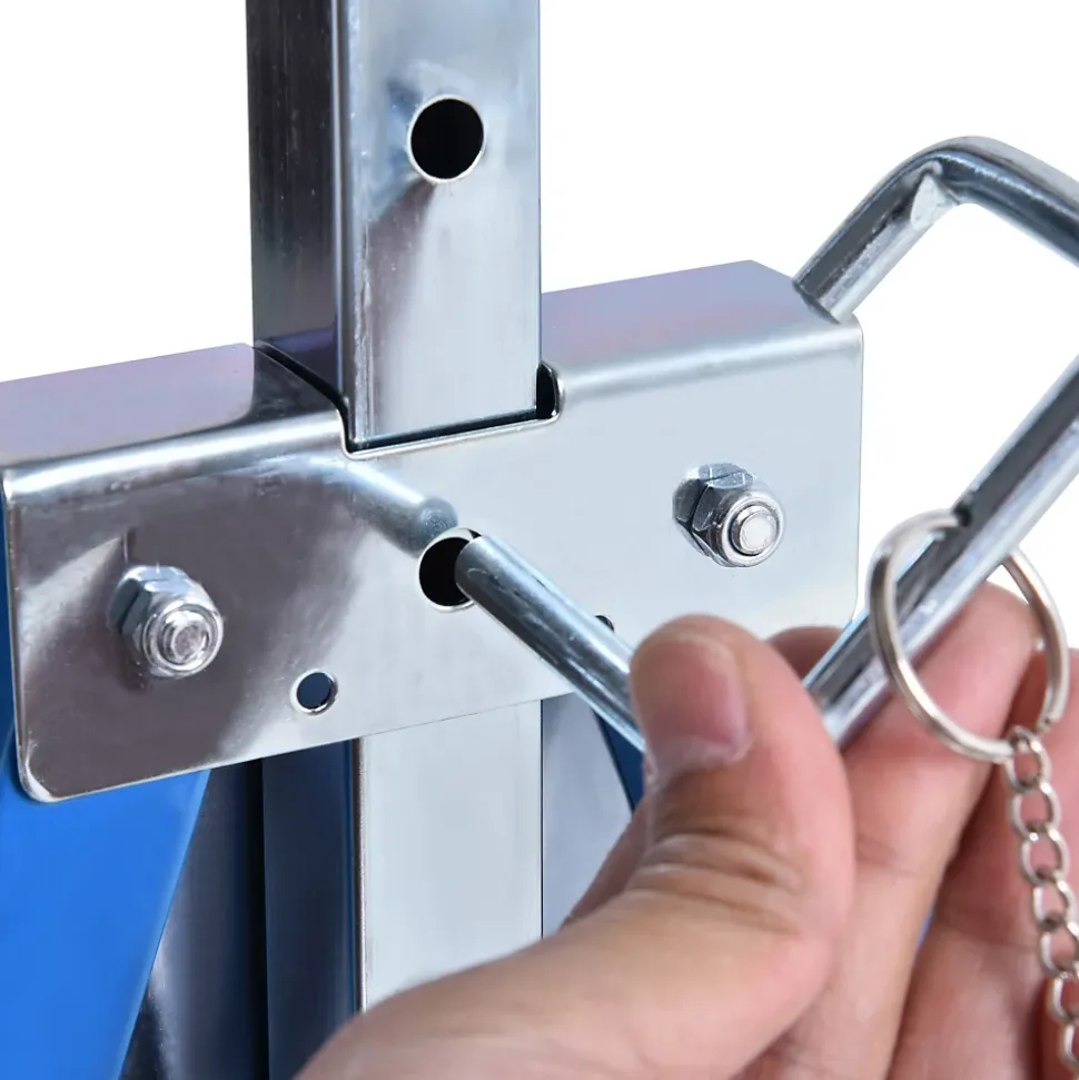 Lot de 2 tréteaux pliables télescopiques hauteur réglable 80-130 cm bleu