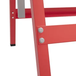 Lot de 2 tréteaux pliables télescopiques hauteur réglable 80-130 cm rouge