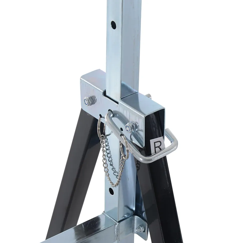 Lot de 2 tréteaux pliables télescopiques hauteur réglable 80-130 cm noir