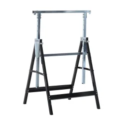 Lot de 2 tréteaux pliables télescopiques hauteur réglable 80-130 cm noir