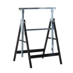 Lot de 2 tréteaux pliables télescopiques hauteur réglable 80-130 cm noir