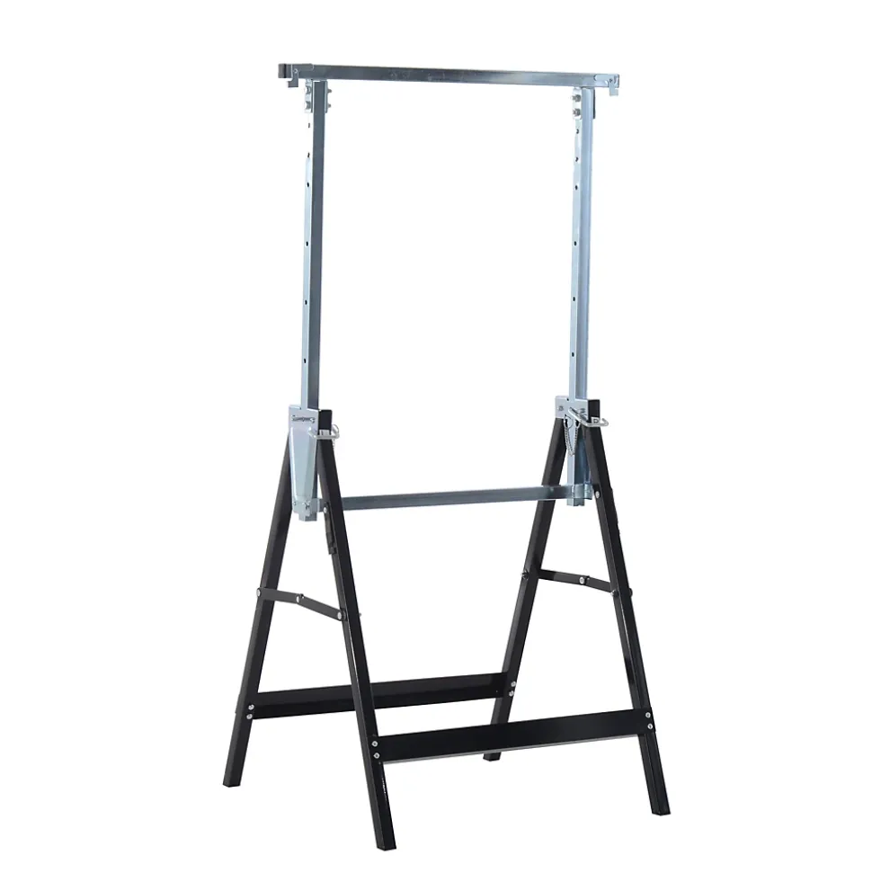 Lot de 2 tréteaux pliables télescopiques hauteur réglable 80-130 cm noir