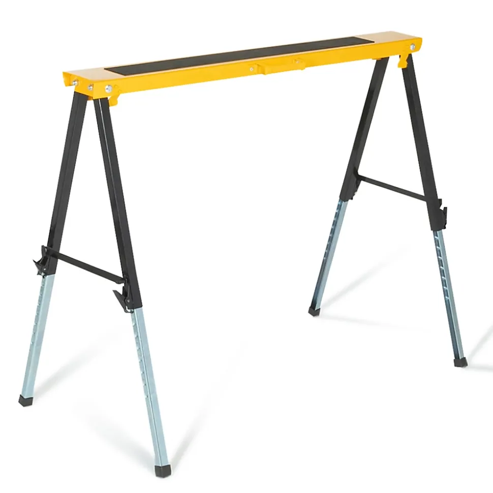 Lot de 2 tréteaux télescopiques pliables large plateau antiglisse