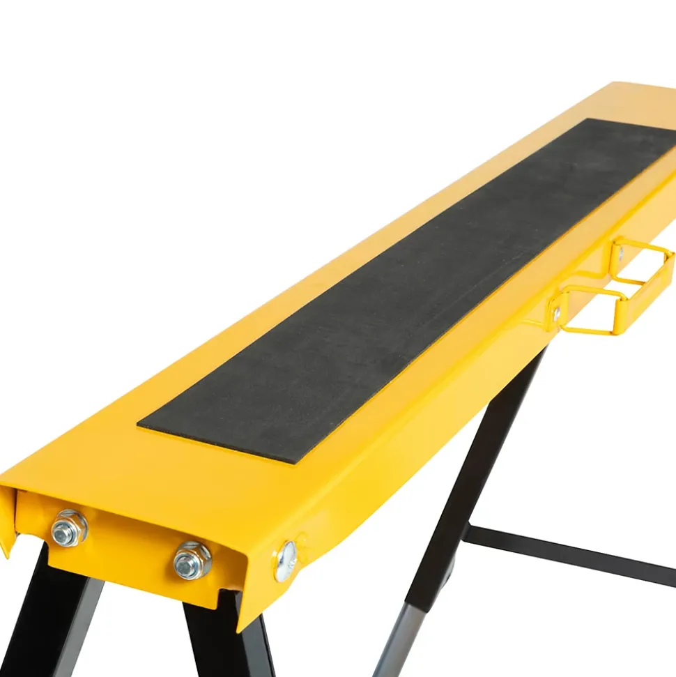 Lot de 2 tréteaux télescopiques pliables large plateau antiglisse