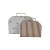 Lot de 2 valises bleu en carton h7,7x20,5x14,7cm
