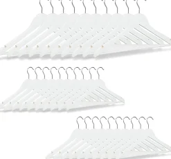 Lot de de 30 cintres avec bois blanc Helloshop26