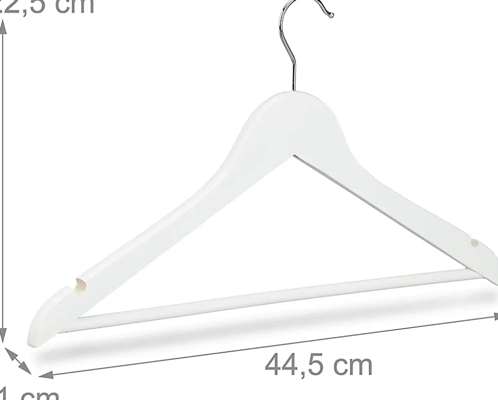 Lot de de 30 cintres avec bois blanc Helloshop26