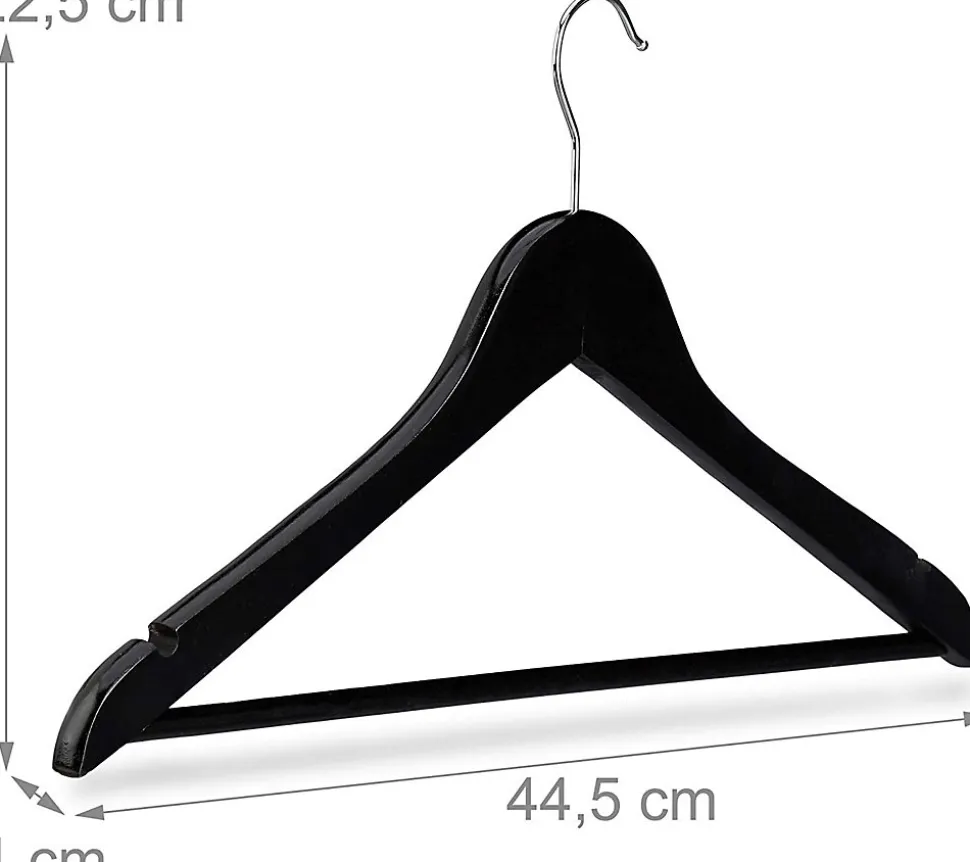 Lot de de 30 cintres avec bois noir Helloshop26