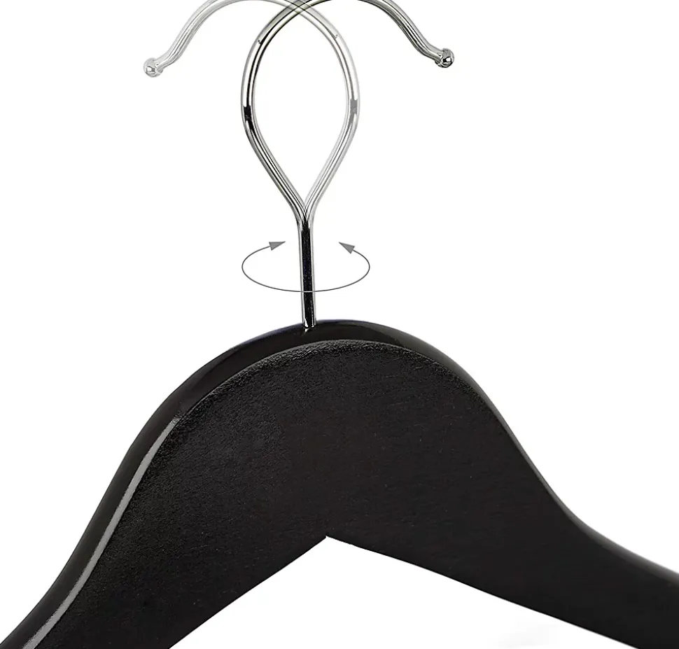Lot de de 30 cintres avec bois noir Helloshop26