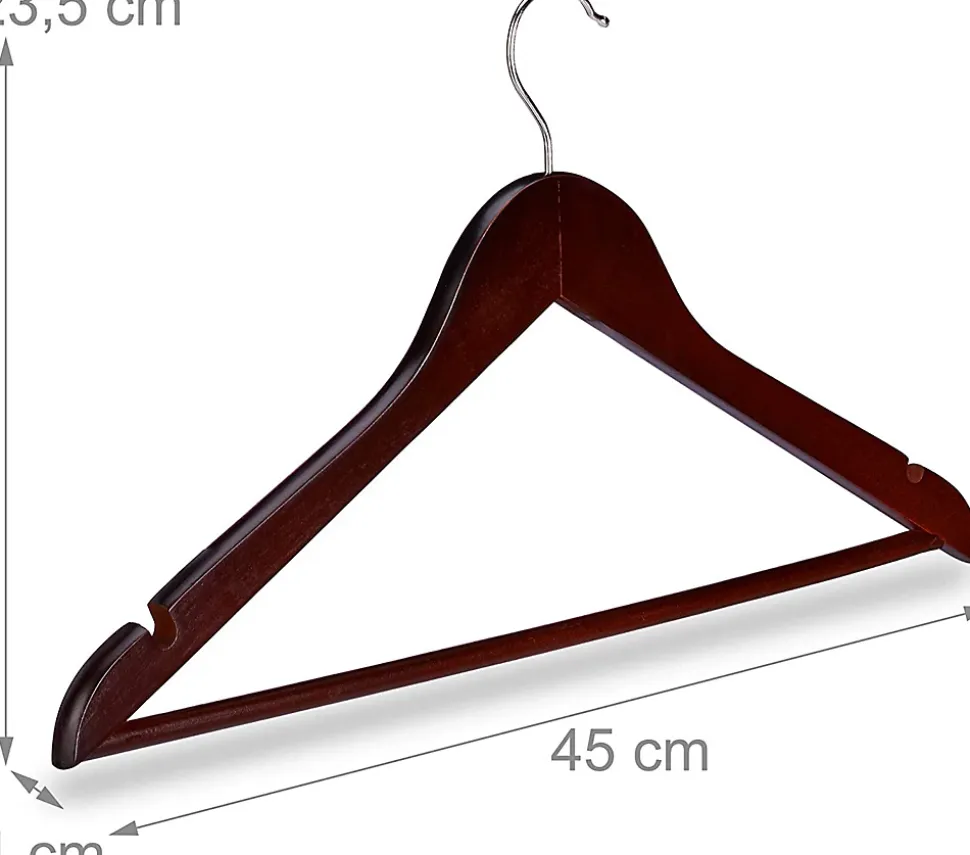 Lot de de 50 cintres avec bois marron Helloshop26