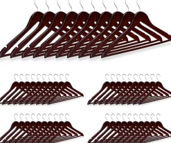 Lot de de 50 cintres avec bois marron Helloshop26