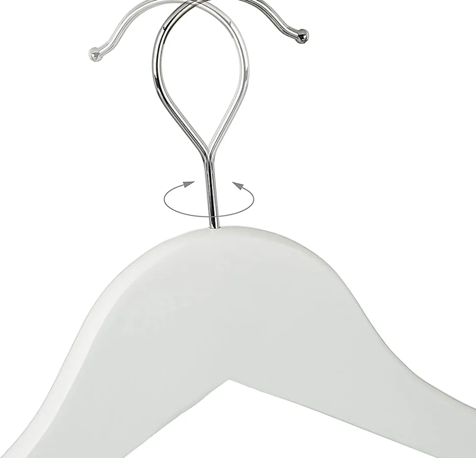 Lot de de 50 cintres avec bois blanc Helloshop26