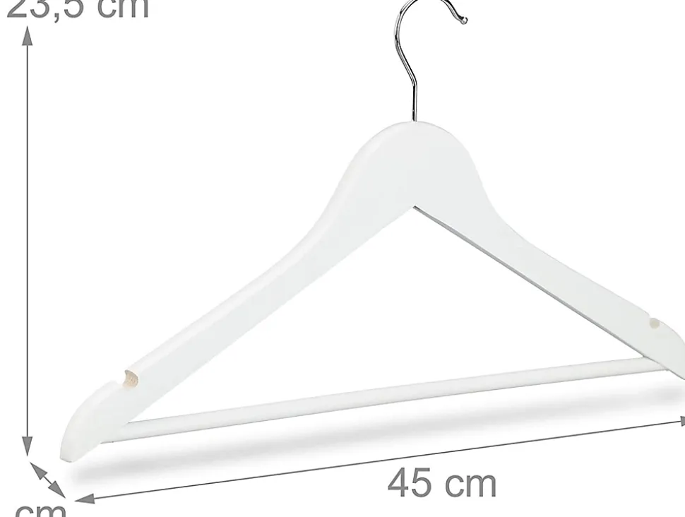 Lot de de 50 cintres avec bois blanc Helloshop26