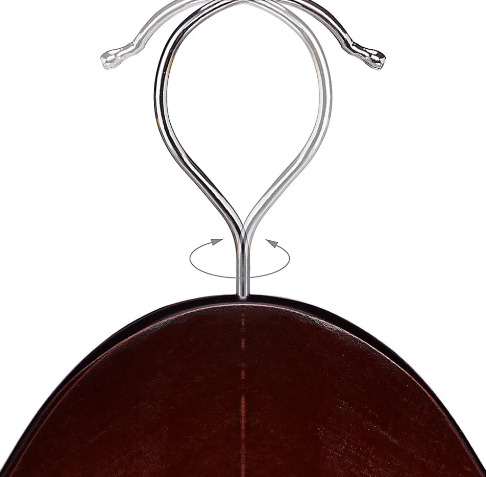 Lot de de 30 cintres avec bois marron Helloshop26